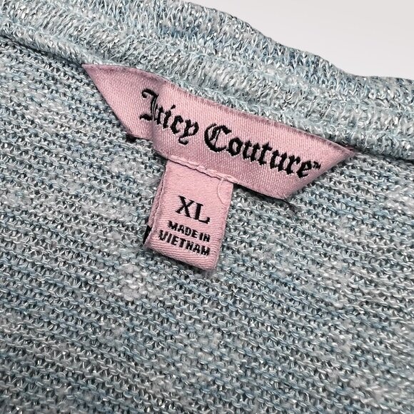 Juicy Couture Short Sleeve Shirt Ombre Knit Gray Blue Lightweight Slouchy XL - Picture 3 of 8